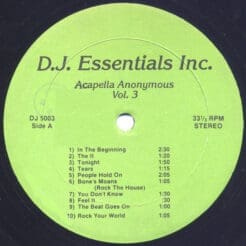 Various - Acapella Anonymous Vol. 3 (Electronic, Funk / Soul) [House, Disco] on DJ Essentials Inc. [Vinyl] (LP)