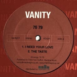 76 79 - I Need Your Love (Electronic) [Minimal Techno, Tech House] on Vanity (2003) [Vinyl] (12")