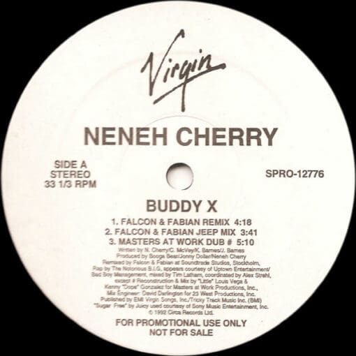 Neneh Cherry - Buddy X (Electronic, Hip Hop) [House, Downtempo, Hip Hop, RnB/Swing] on Virgin (1992) [Vinyl] (12")