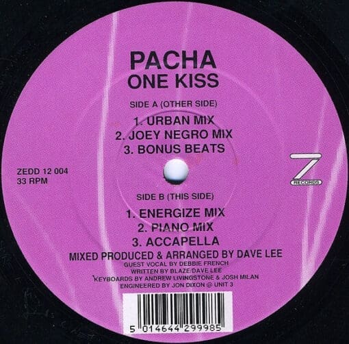 Pacha - One Kiss (Electronic) [House, Garage House, Hardcore, Techno] on Z Records (1991) [Vinyl] (12")