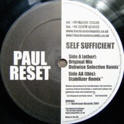 Paul Reset - Self Sufficient (Electronic) [Breaks] on Backroom Records (2001) [Vinyl] (12")