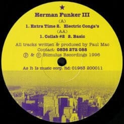 Herman Funker III - Extra Time (Electronic) [Tech House, Techno] on Stimulus Recordings (1996) [Vinyl] (12")