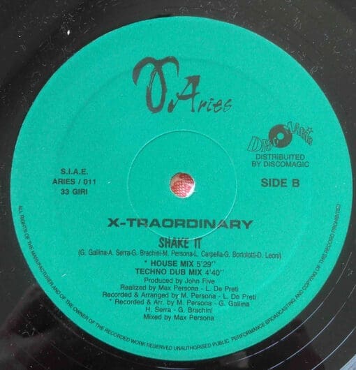 X-Traordinary - Shake It (Electronic) [Italo House, Techno] on Aries Records (1992) [Vinyl] (12")