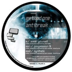 Method One, Antibreak - Ease Yourself / Progression 9 / Synthetic (Electronic) [Drum n Bass] on Covert Operations Recordings (2006) [Vinyl] (12")