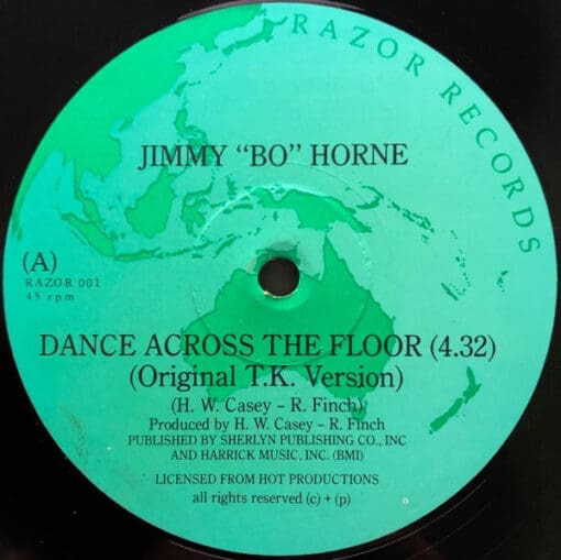 Jimmy "Bo" Horne - Dance Across The Floor / You Get Me Hot (Electronic) [Disco] on Razor Records (1990) [Vinyl] (12")